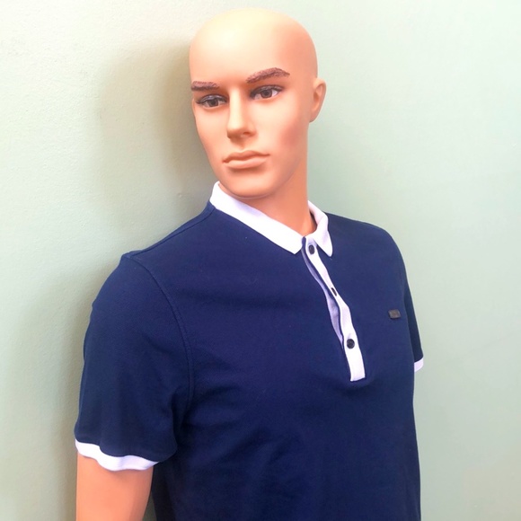 Burberry Men Navy Shirt Sz L Authentic COA - Picture 2 of 8